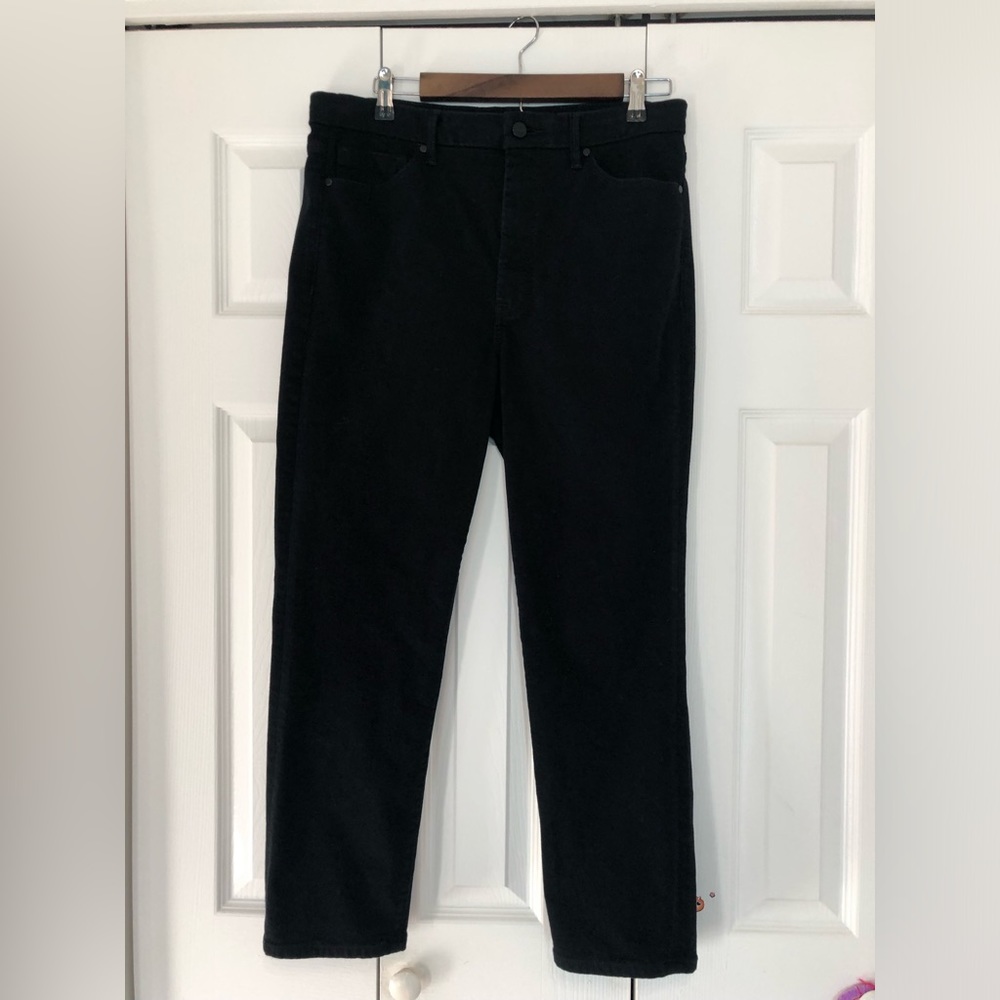 Express slim super high waist jeans, size 12R, black